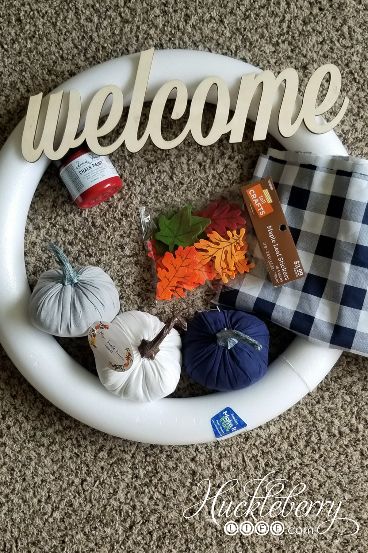 Fall Buffalo Check Fall Buffalo Check Welcome Wreath Tutorial - Huckleberry Life