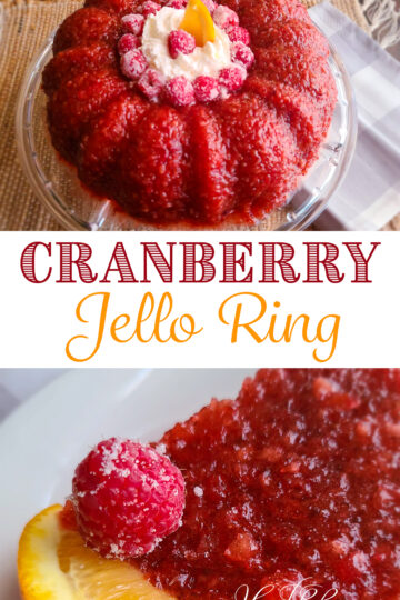 Cranberry Jello Ring with apples, pineapple, and orange