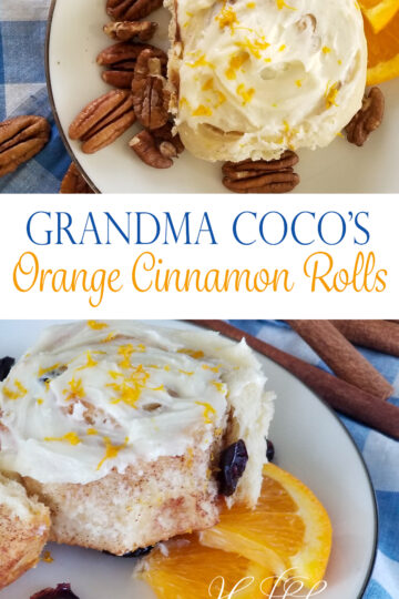 Grandma Coco's Orange Cinnamon Rolls text image