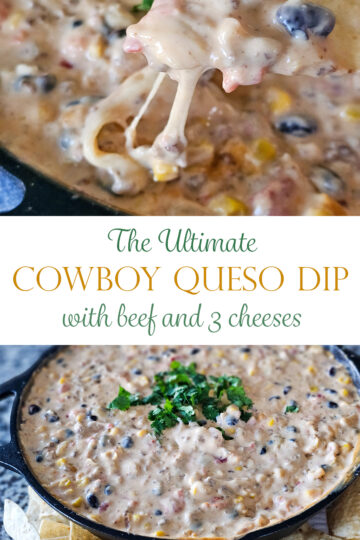 cowboy queso dip text graphic