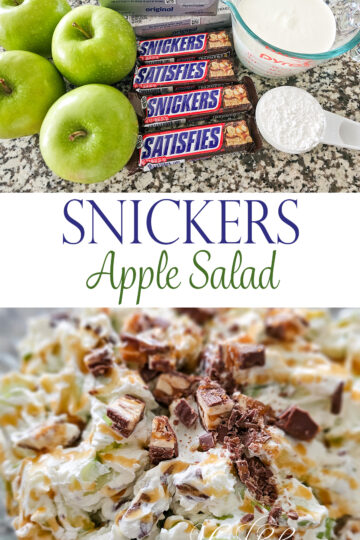 snickers apple salad text graphic