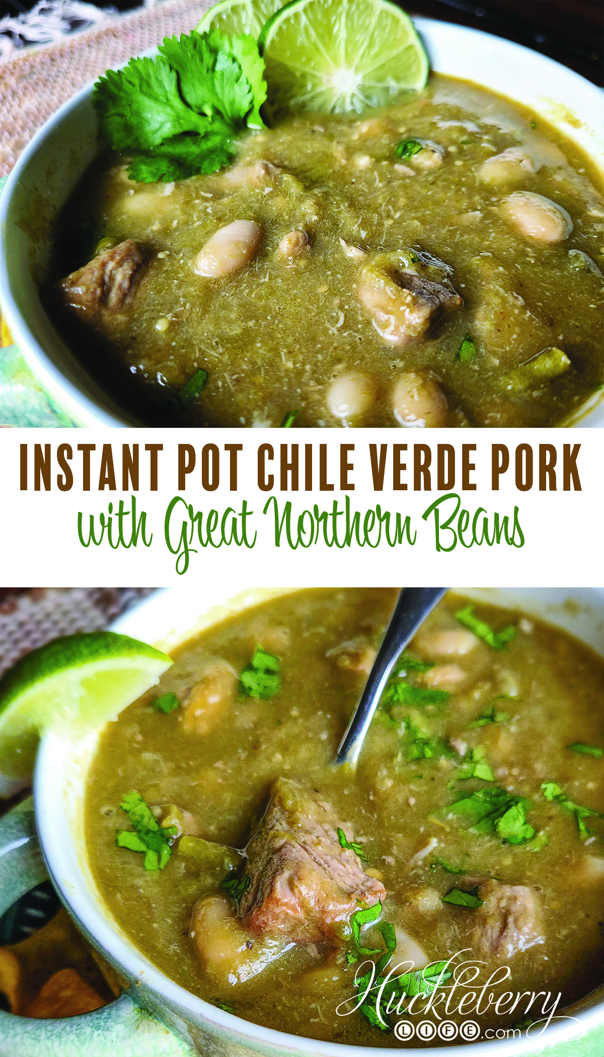 instant pot chile verde pork with grant northern beans