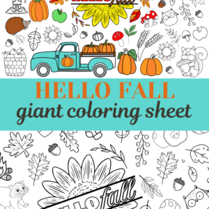 Hello Fall Giant Coloring Sheet (digital download)