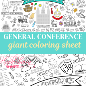 lds general conference coloring page image with text. Black and white gospel images for children to color during general conference
